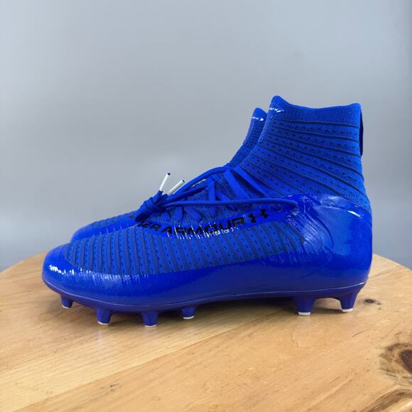 Under Armour Highlight 2 MC Men’s Size 8 Knit Football Cleats 3027304-400 Blue - Picture 3 of 9